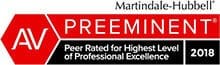 Martindale-Hubbell | AV | Preeminent | Peer Rated for Highest Level of Professional Excellence | 2018